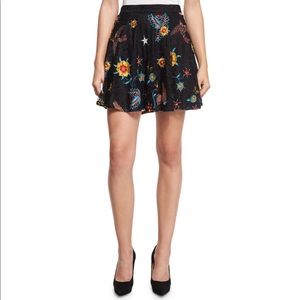 Alice + Olivia Embroidered Beaded Floral Skirt